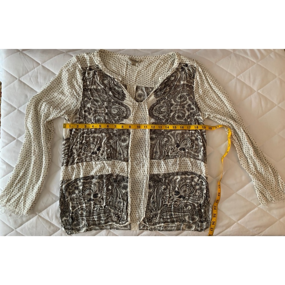 Lucky Brand White & Black Boho Long Sleeve Tunic